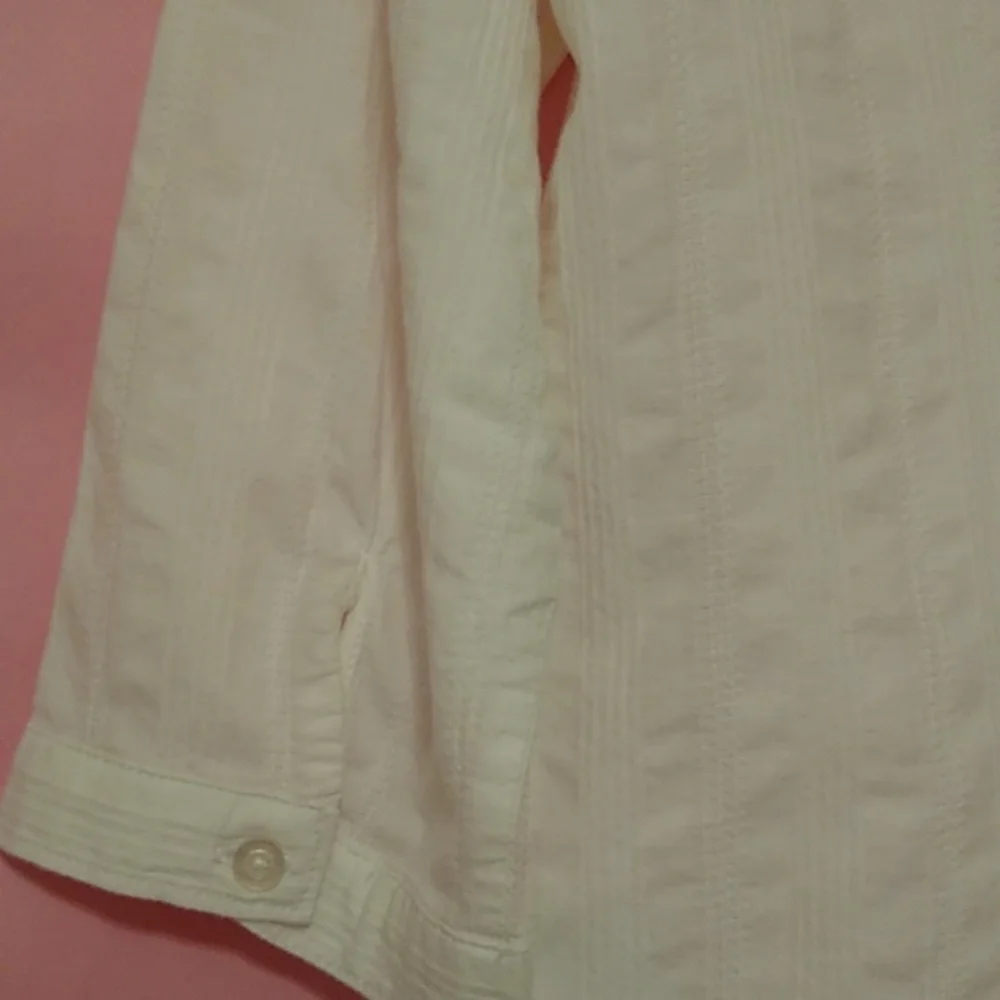 Krazy Kat 100% Cotton White Blouse Front Pintucks Appliques - Picture 11 of 15